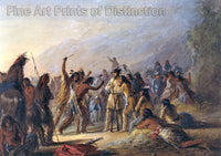 archival art Print of Attack by the Crow Indians by Alfred Jacob Miller