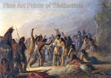 archival art Print of Attack by the Crow Indians by Alfred Jacob Miller 