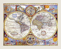 1626 New and Accurate Map of the World by John Speed art print