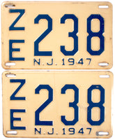 1947 New Jersey License Plates