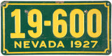 1927 Nevada License Plate