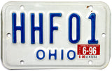 1996 Ohio Motorcycle License Plate