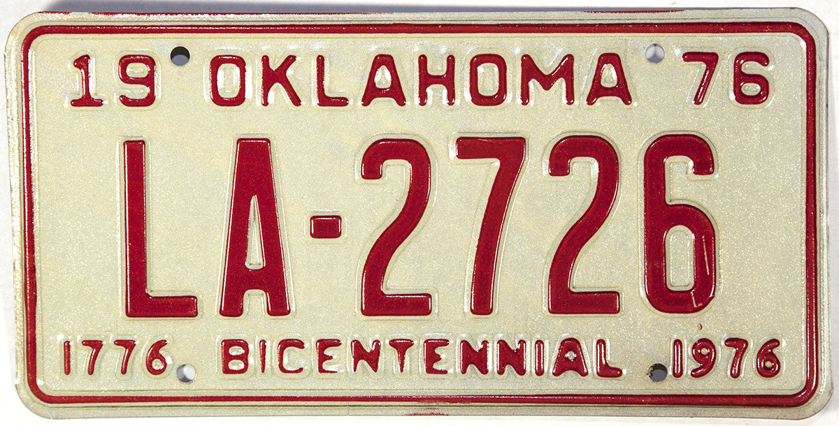1976 Oklahoma License Plate Excellent Plus condition