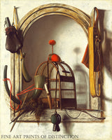 Art Print of Niche with Falconry Gear painted by Dutch artist, Christoffel Pierson