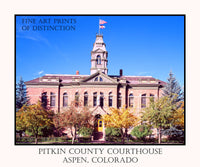 pitken county courthouse in Colorado poster style print