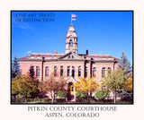 pitken county courthouse in Colorado poster style print