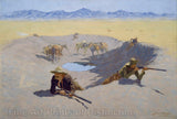 archival art Print of Fight for the Water Hole by Frederic Remington