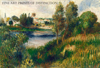 Art Print of Landscape at Vetheuil painted by French Impressionist artist Pierre Auguste Renoir