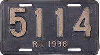 1938 Rhode Island car License Plate in very good condition