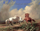 art Print of Horses Balking at an Approaching Storm by Rudolf Koller