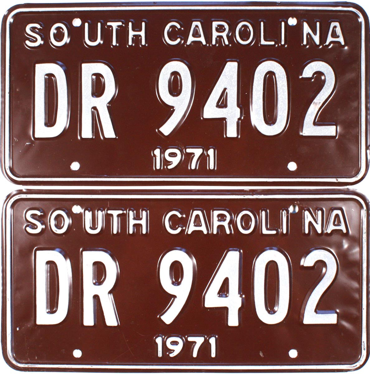 1971 South Carolina License Plates