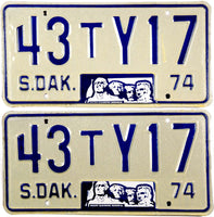 1974 South Dakota Truck License Plates