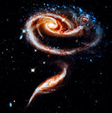 Art Print of Images of a Pair of Spiral Galaxies ARP 273  from Hubble Space Telescope
