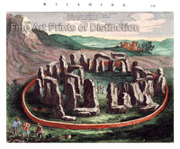 Map of Stonehenge by J. Blaeu art print