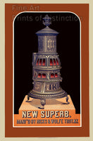 New Superb wood stove antique advertisement art print
