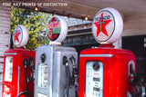Texaco Gas Island with Three Pumps Premium Service Station Print