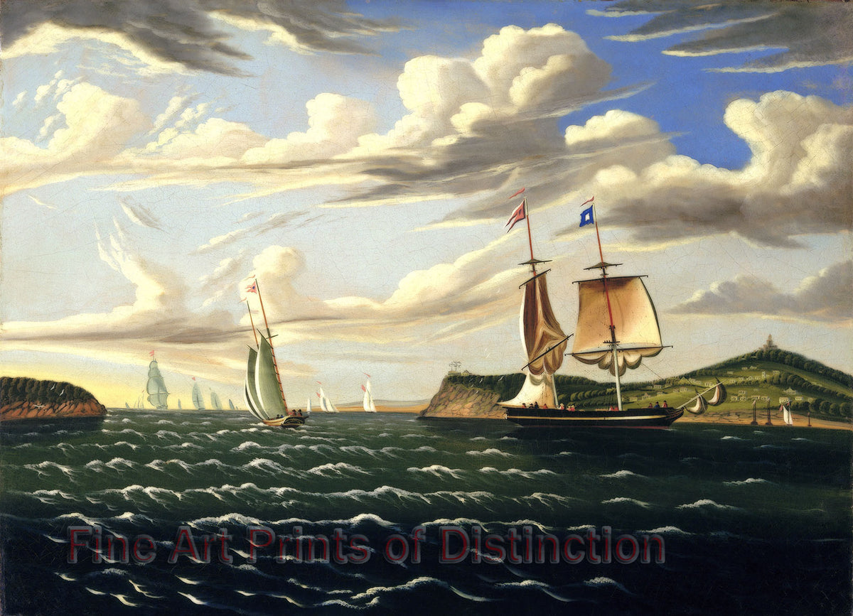 An archival premium Quality folk art Print of Staten Island and the Narrows by Thomas Chambers