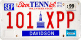 1999 Tennessee License Plate