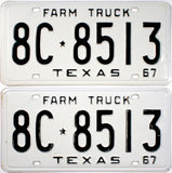 1967 Texas Farm Truck License Plates