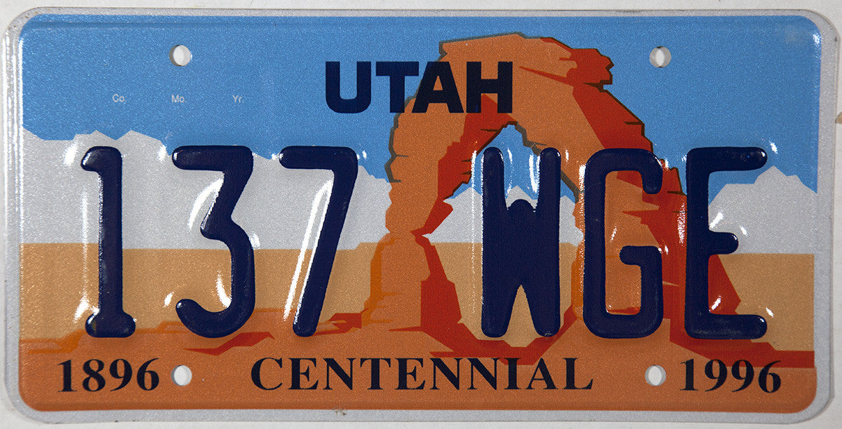 1996 Utah Centennial License Plates NOS Excellent Plus condition