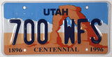 1996 Utah Centennial License Plates Excellent Minus