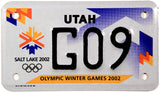 2002 Utah Olympic Motorcycle License Plate