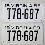 1959 Virginia Truck License Plates