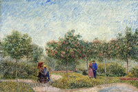 Art Print of Garden in Montmartre with Lovers painted by Vincent Van Gogh