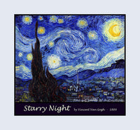 Starry Night painted by Vincent Van Gogh in 1889 while a patient at the asylum in St. Remy premium poster