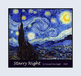 Starry Night painted by Vincent Van Gogh in 1889 while a patient at the asylum in St. Remy premium poster