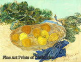 Still Life of Oranges and Lemons with Blue Gloves by Vincent Van Gogh archival art print