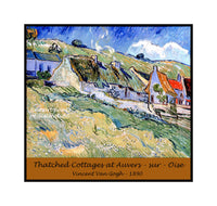 Art Poster of Thatched Cottages at Auvers - sur - Oise painted by Vincent Van Gogh