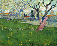 Art Print of View of Arles with Trees in Bloom by Vincent Van Gogh