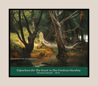 Art Poster of Departure for the Hunt in the Pontine Marshes painted by Horace Vernet