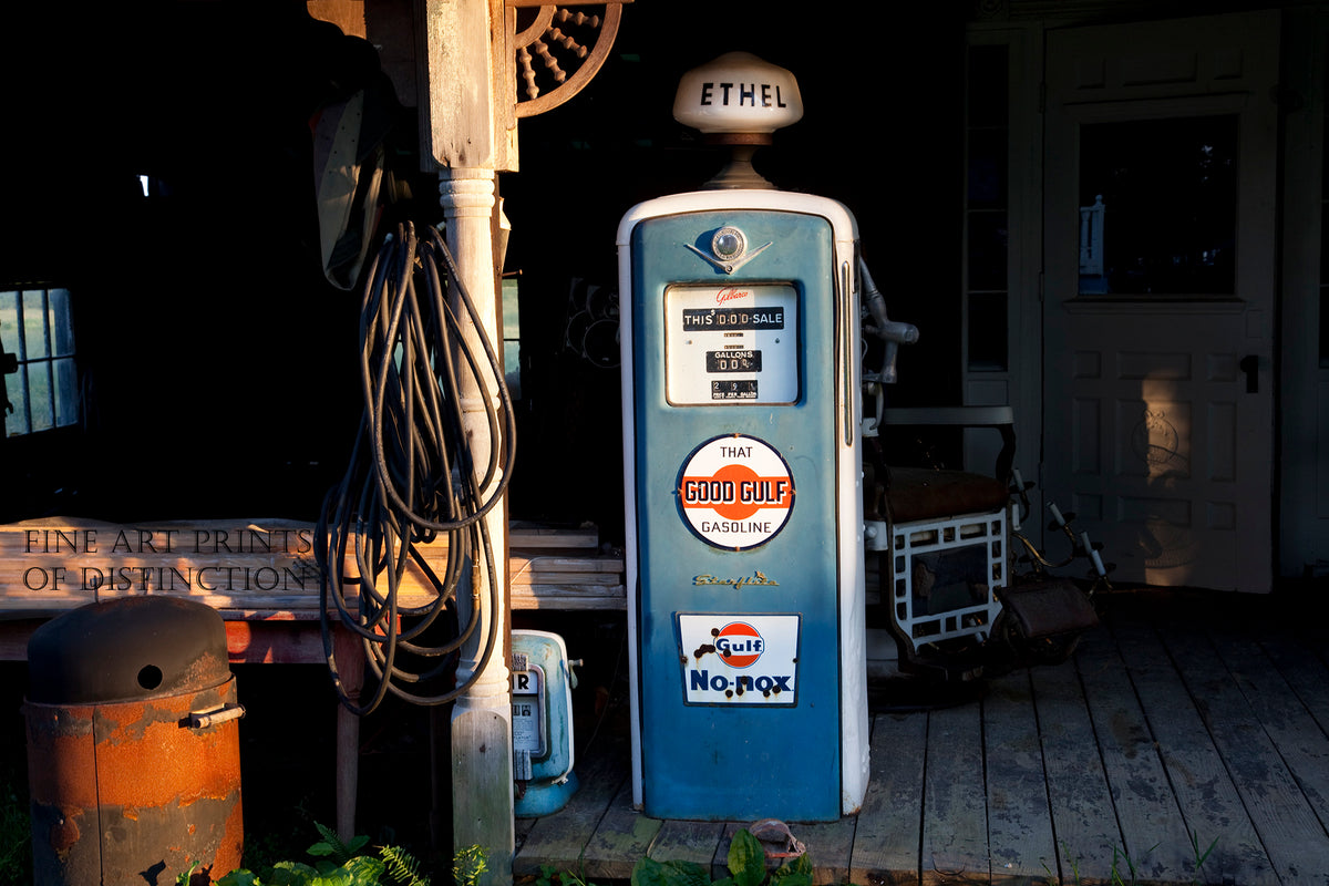 vintage Good Gulf Ethel Gasoline Pump Premium art Print
