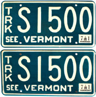 1971 Vermont Truck License Plates