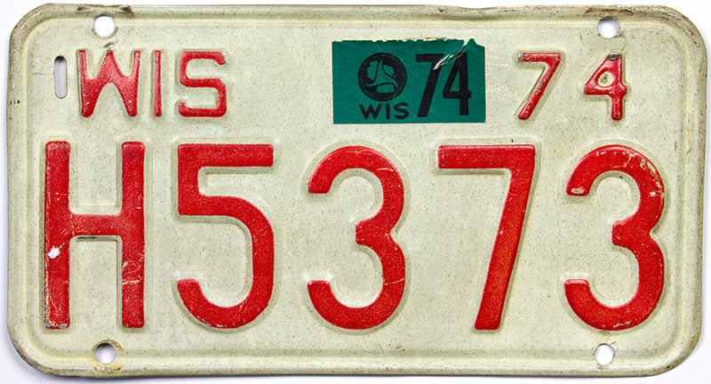 1974 Wisconsin Motorcycle License Plate