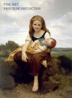 art Print of The Elder Sister an oil on canvas painted by French artist William Bouguereau in 1869
