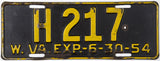 1954 West Virginia Bus License Plate