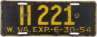 Rare 1954 West Virginia Bus License Plate