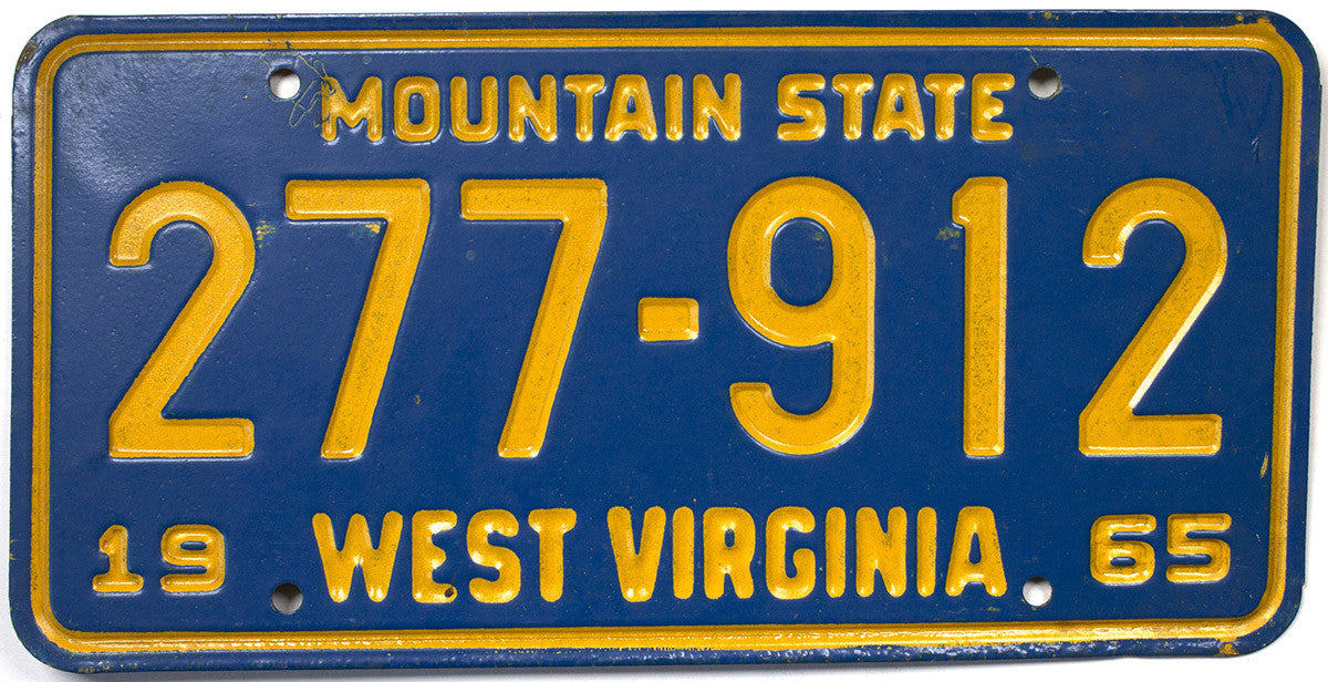 1965 West Virginia License Plate
