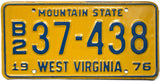 1976 West Virginia Truck License Plate Excellent condition