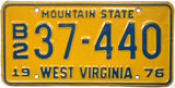 1976 West Virginia Truck License Plate Excellent condition