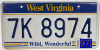 A 1997 West Virginia passenger car license plate for sale at Brandywine General Store in excellent minus condition